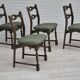 4 chaises de salle à manger danoises en chêne foncé et laine, 1970
