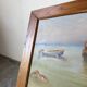 Framed oil painting fisherman L. Garcin