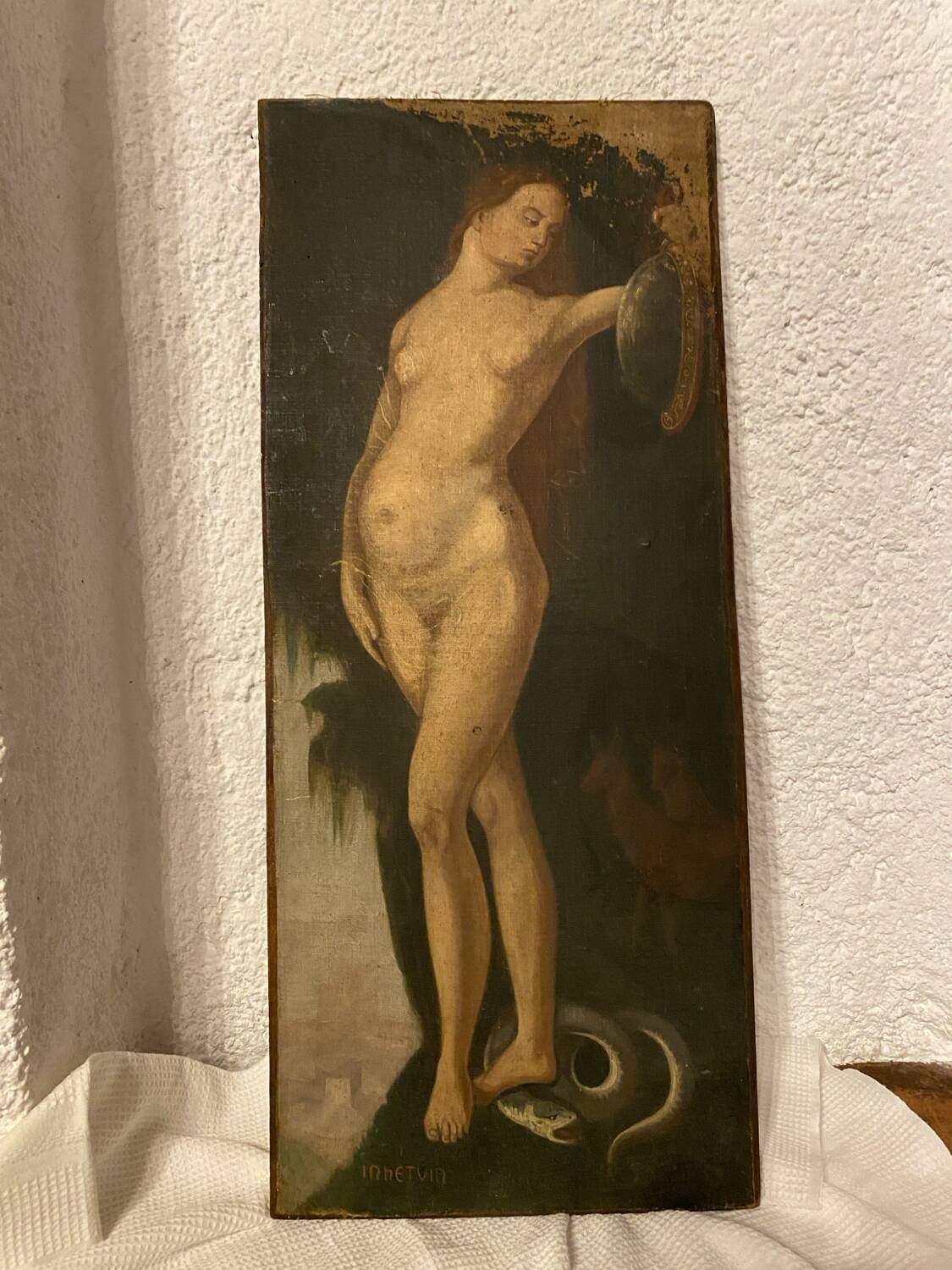 Oil on canvas nude woman XVIII signed
