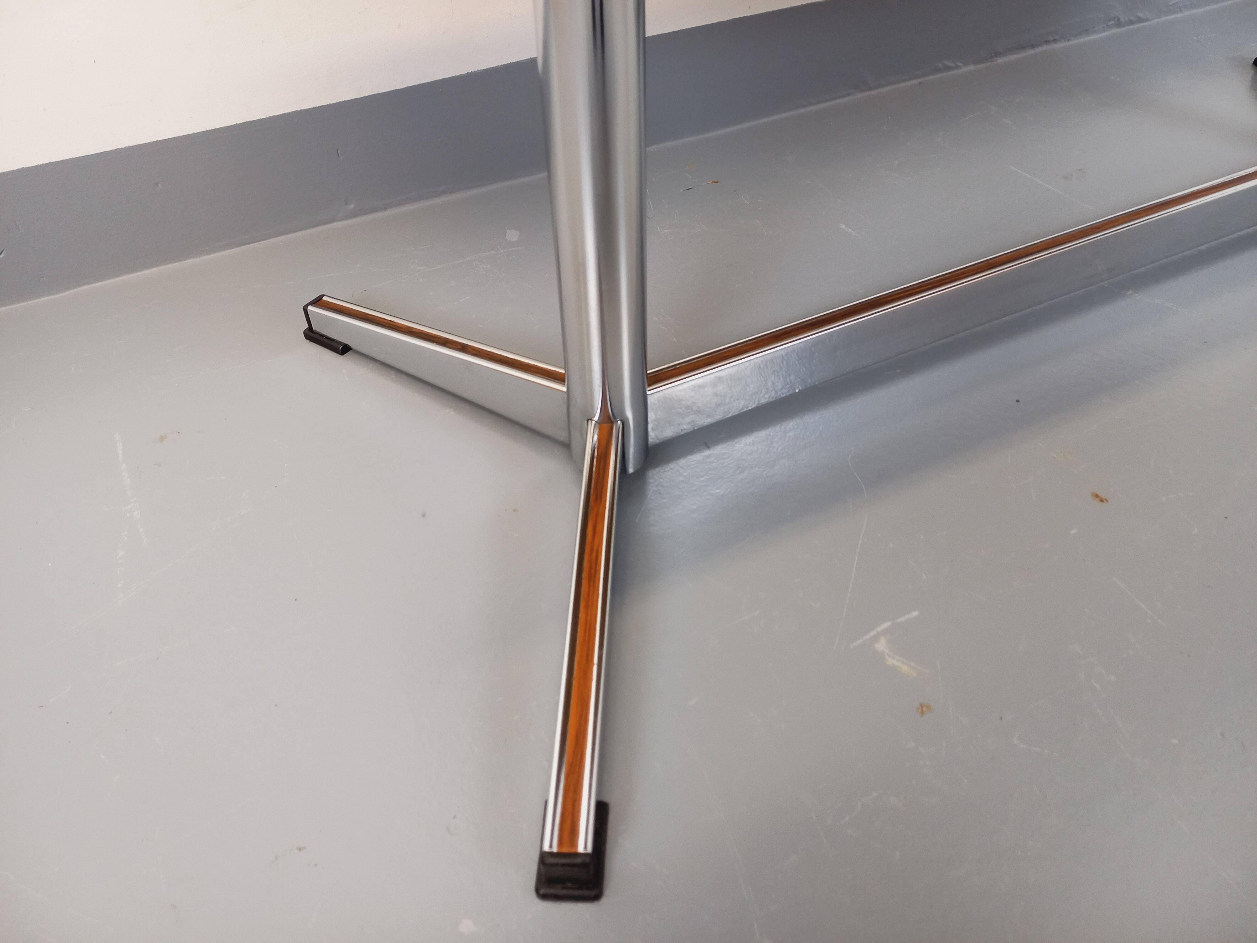 Vintage ceramic and chrome metal coffee table from the 70s