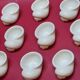 25 Snail Shell Buckets In Vintage White Porcelain