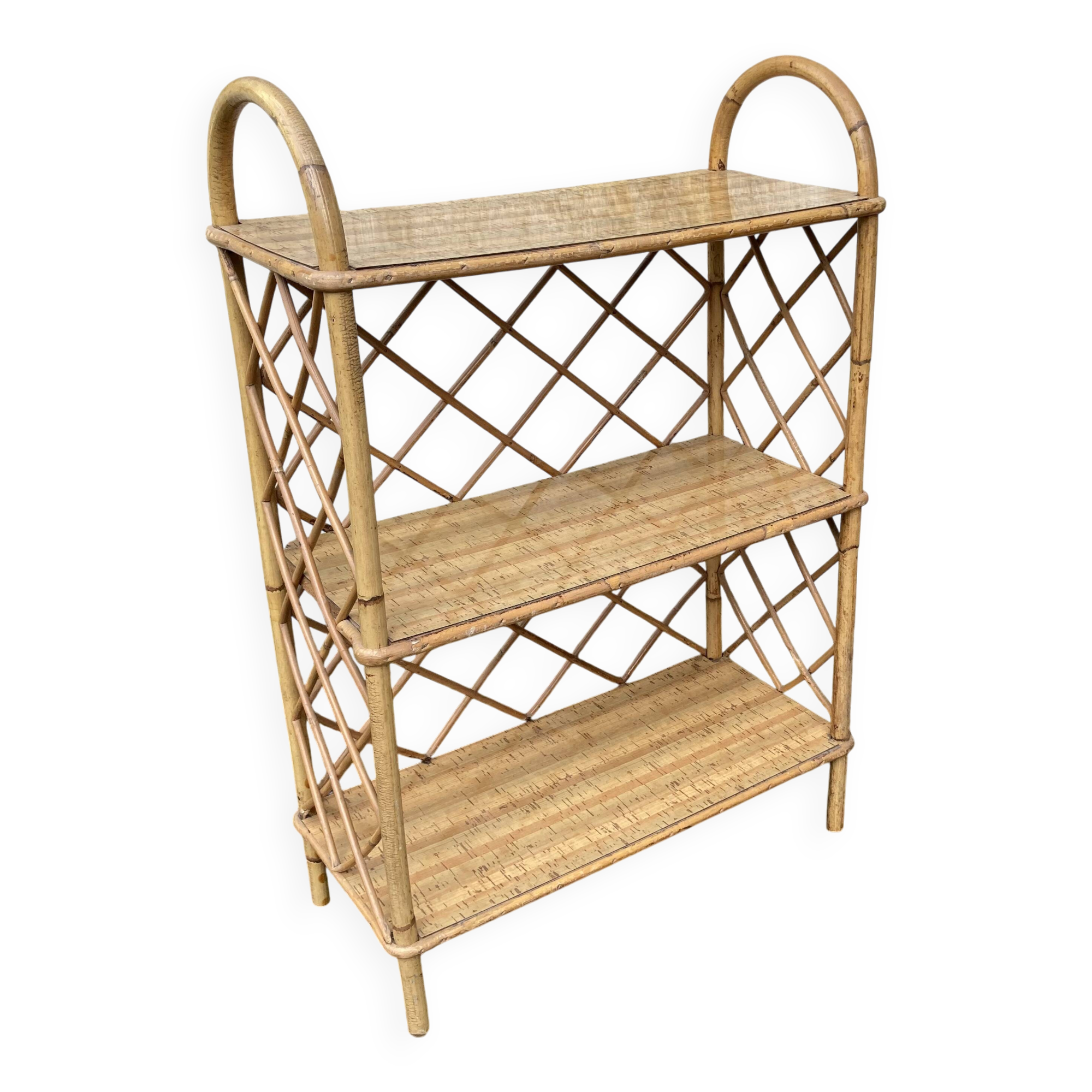 Vintage rattan shelf