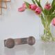 Brushed aluminum wall coat rack, vintage