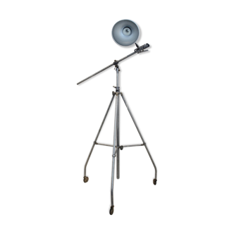 Industrial Photo Floor Light in aluminum and Brass by Narita and Fluos, Belgium 1960s