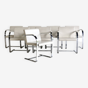 A series of eight BRNO armchairs by Mies Van Der Rohe,1980s
