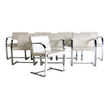 A set of eight BRNO chairs by Mies Van Der Rohe, 1980s.