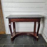Old mahogany console with marble top