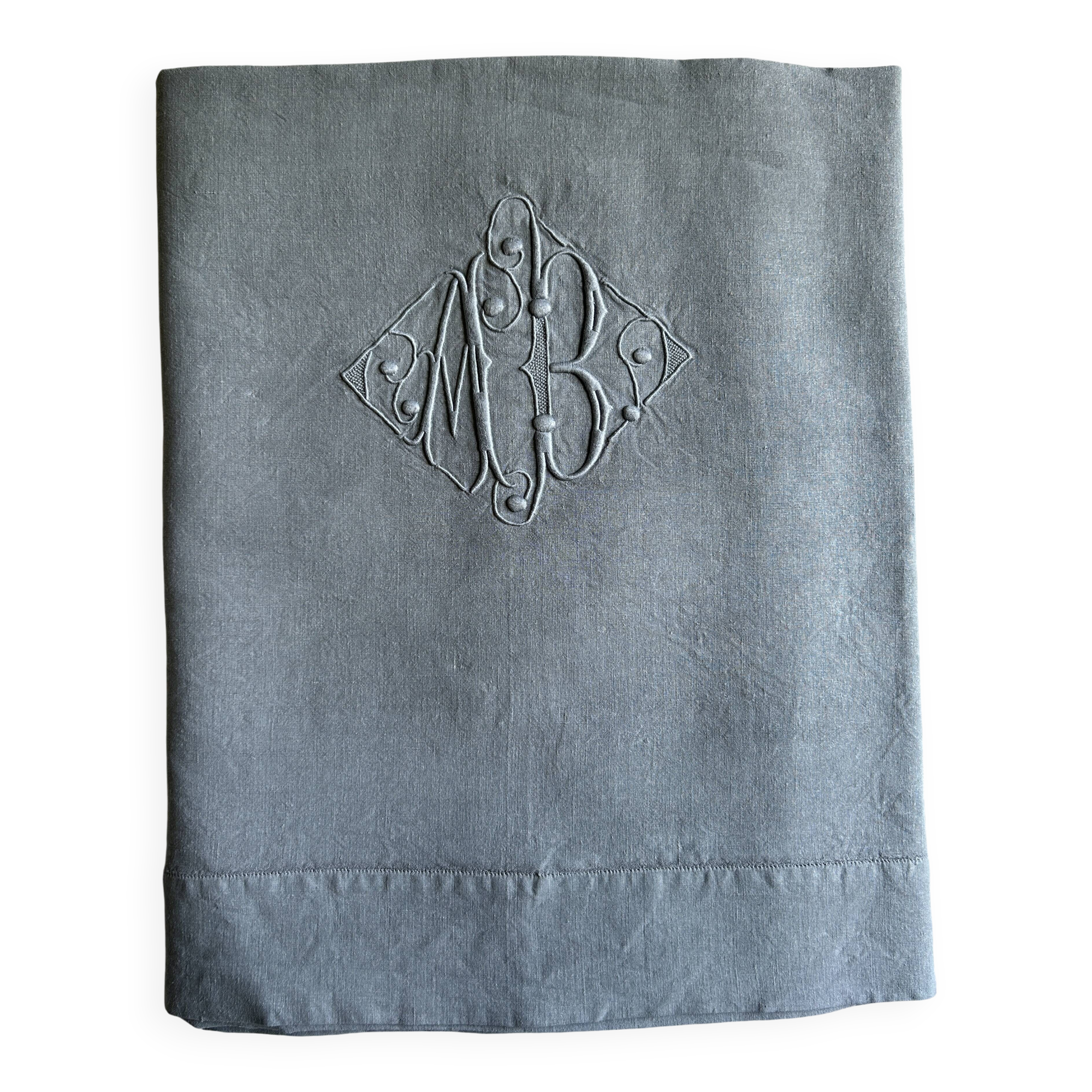 Antique Grey Linen Thread Sheet from the Roof of Paris