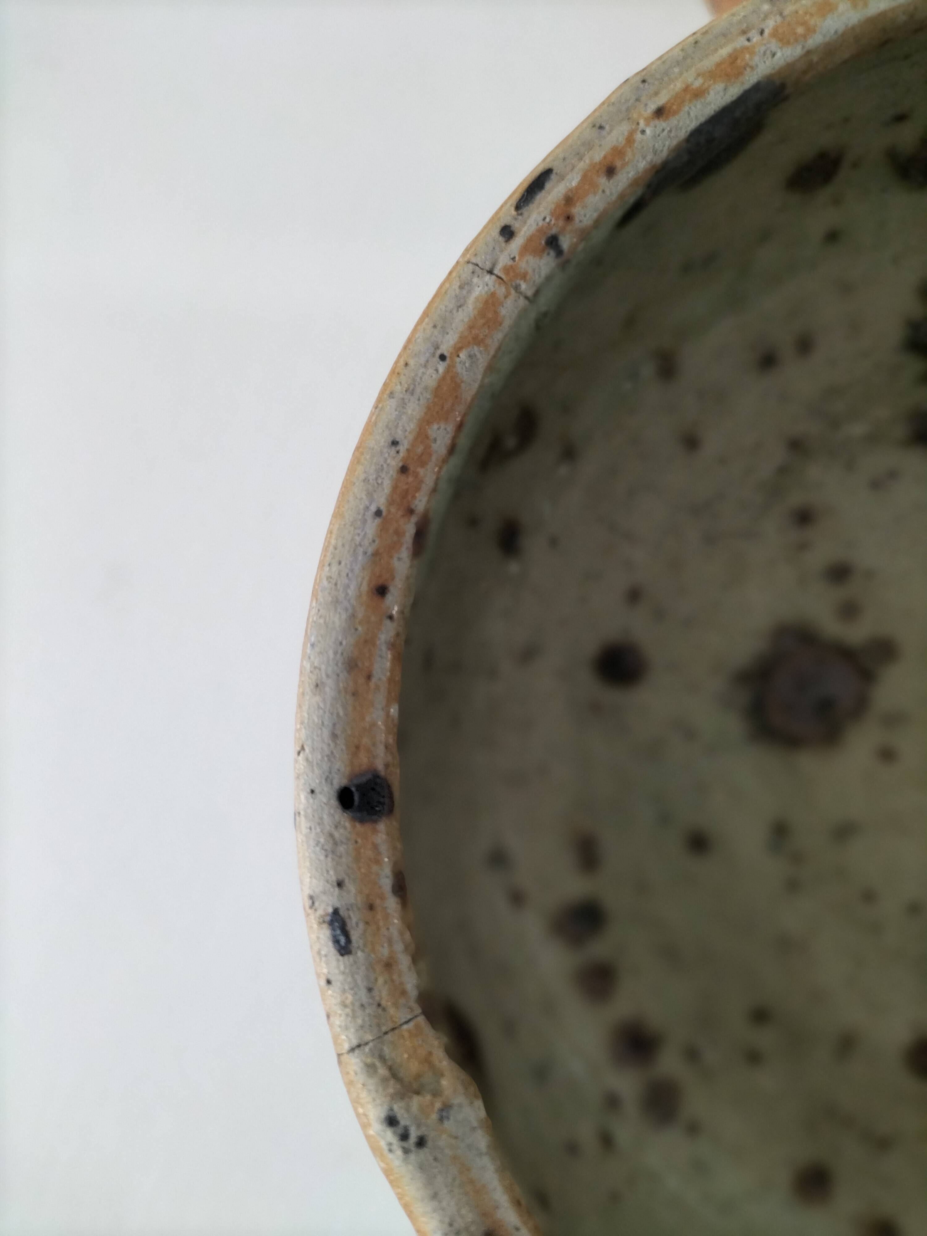 4 glazed pyrite stoneware bowls from the 70s