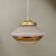 Vintage art deco globe pendant light in white and gold frosted glass