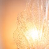 Pair of vintage glass leaf wall lamps