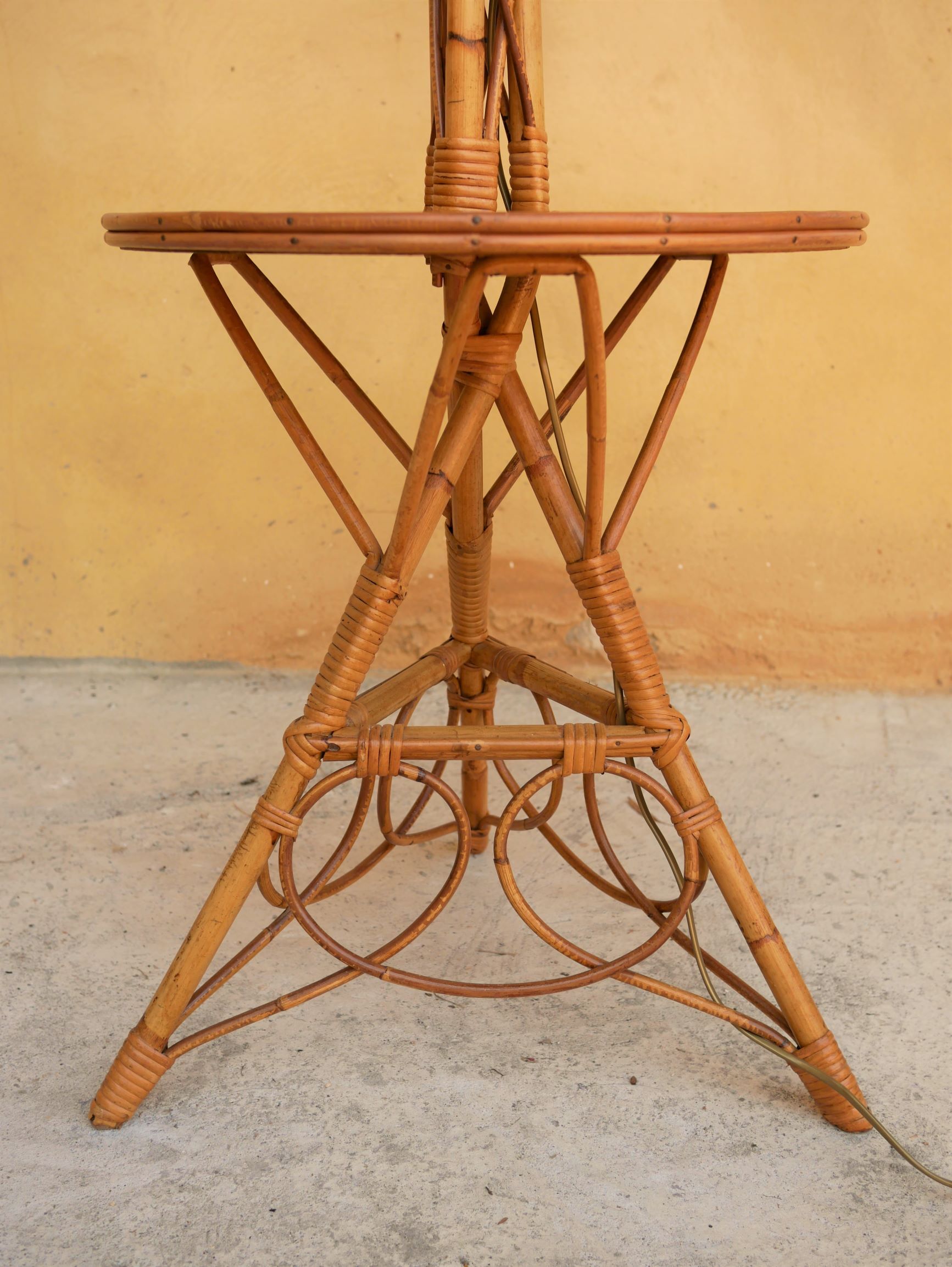 Vintage rattan floor lamp