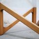 Table basse vintage en bois et verre