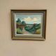 Oil on Panel 'Sea View' by S. Palm, Signed, Vintage & Framed 40 × 34 cm