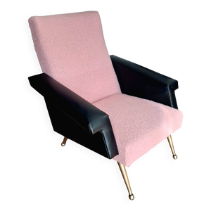 Fauteuil vintage en bouclette - vieux