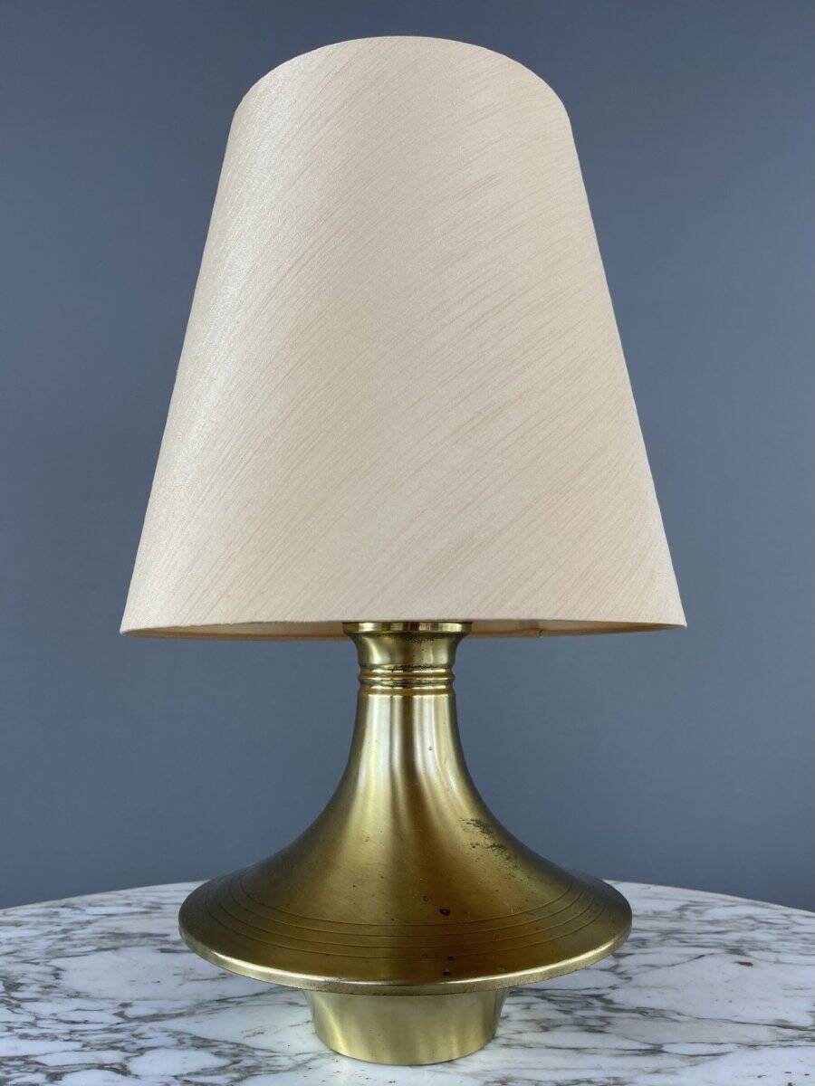 Pair of brass lamps, modernist design, 20th century