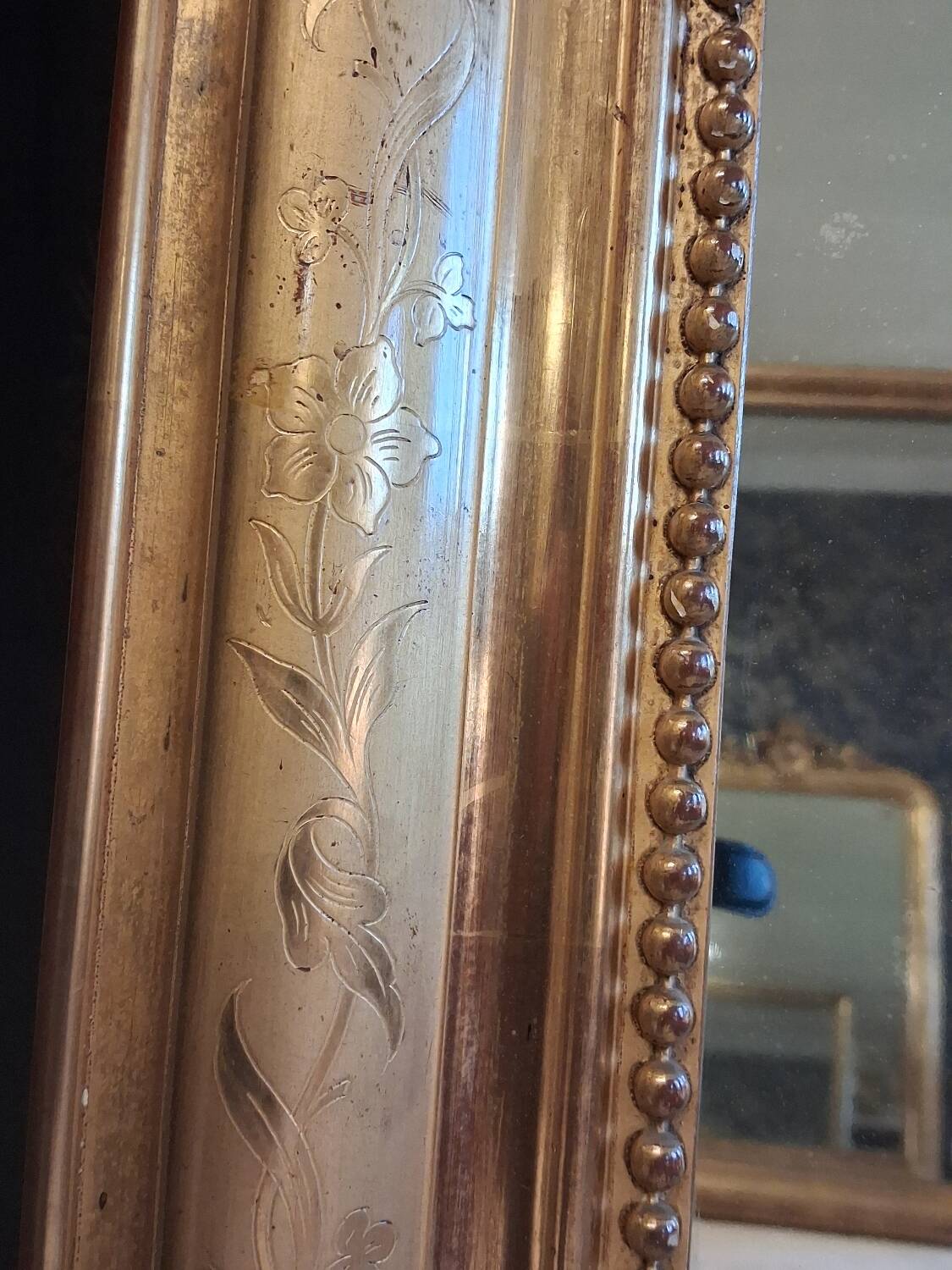 Louis Philippe mirror with pediment 148 x 95