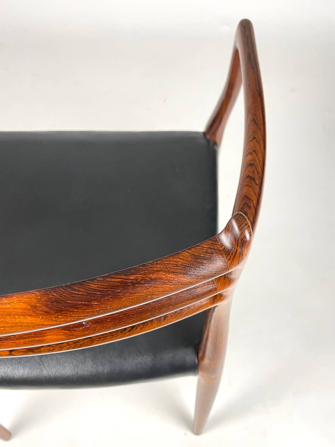 Danish Modern roosewood and leather Mod. 62 Niels Møller chair, 1962