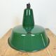 Grande Lampe à Suspension Industrielle en Émail Vert, 1960s