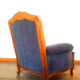 Paire de fauteuils bergères en velour bleu
