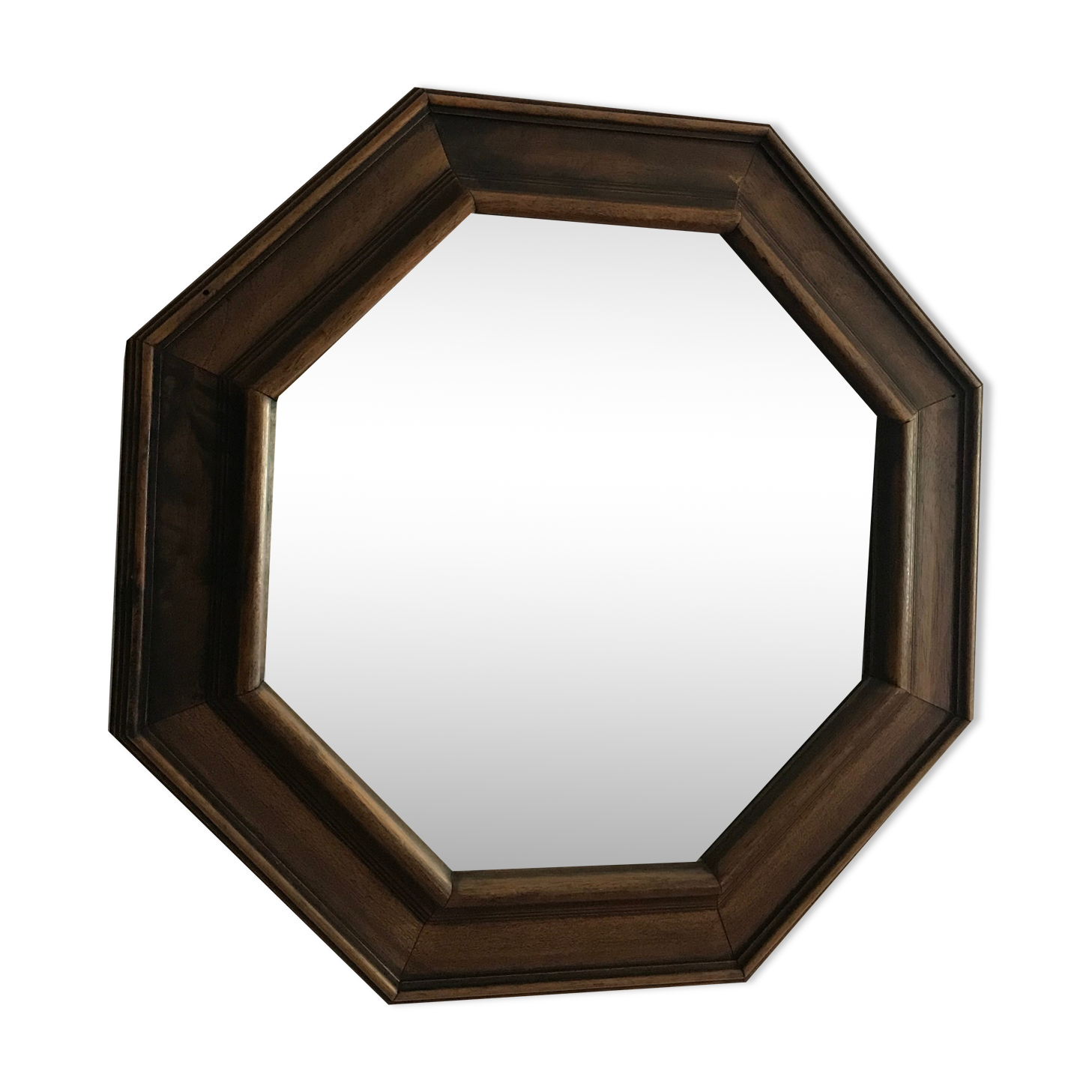 Octagonal mirror wooden frame