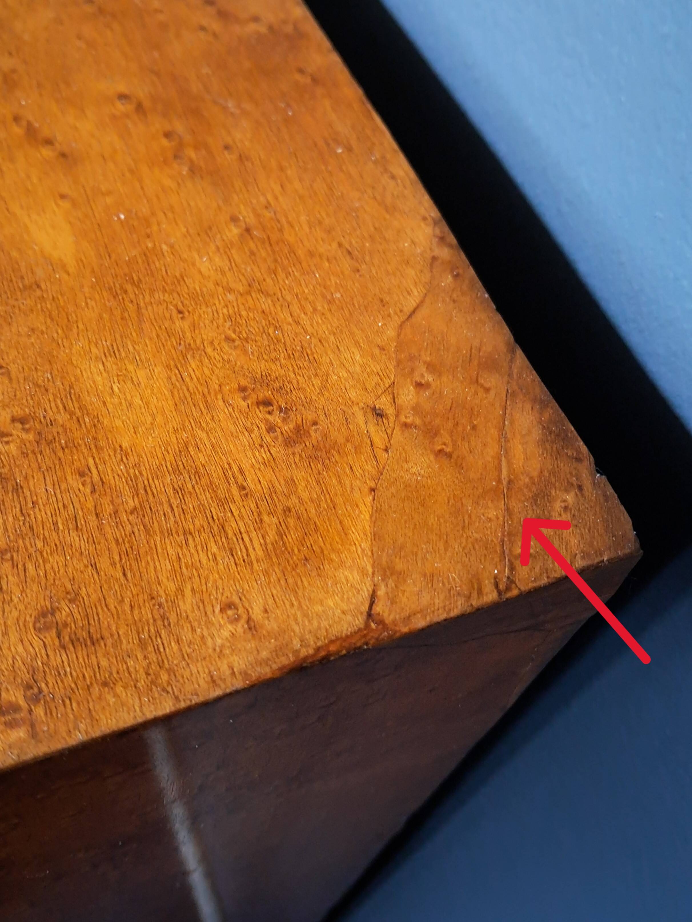 Art Deco cabinet in speckled maple veneer with asymmetrical shelves
