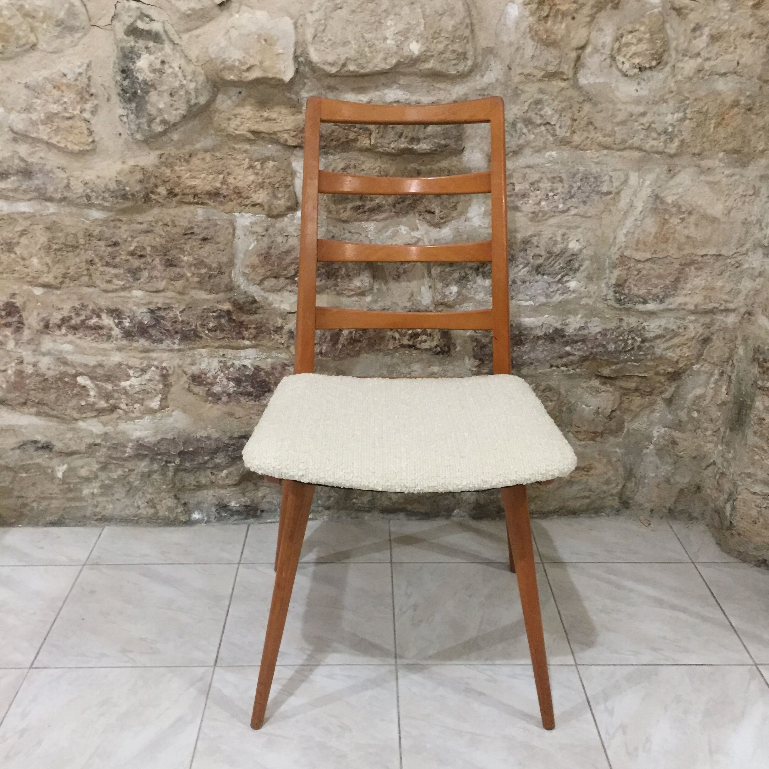 Scandinavian chair reupholstered loop