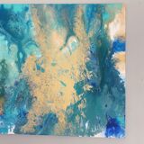 Abstract art painting Peacock Sea -  50x100cm