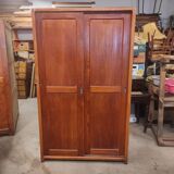 Parisian wardrobe vintags sliding doors in old pitch pine 193x115.5 cm