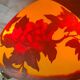 large bronze mushroom lamp with magnificent glass paste signed 7kg h51x33