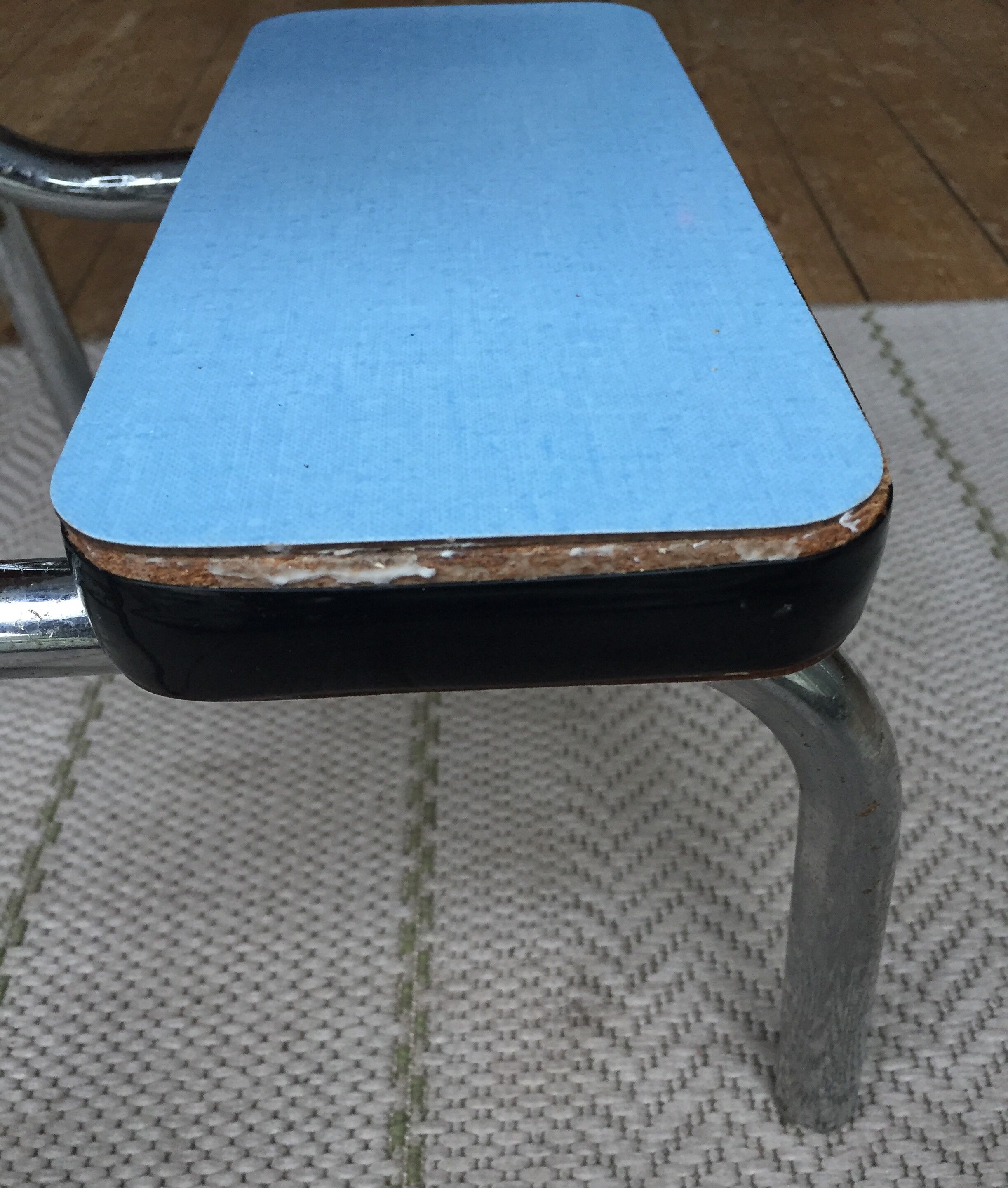 Steplady stepladder formica sky blue, 60/70s