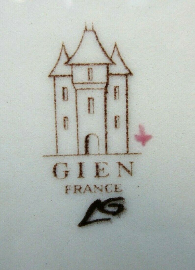 Assiette signée gien, modèle rambouillet: couple de faisans