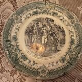 Talking plate old faience sarreguemines napoleon
