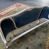 Bed basket Louis XV blue velvet