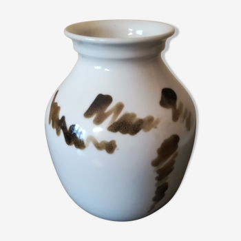 Michel Berodot, enamelled porcelain vase, signed, circa 1980