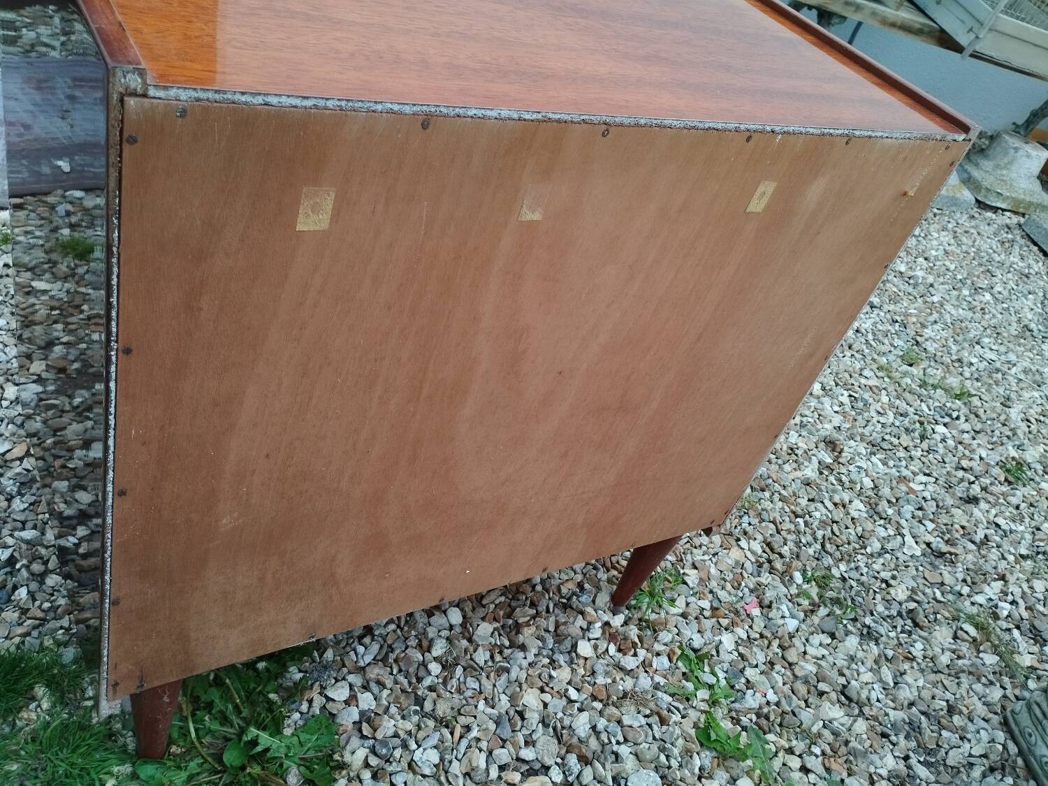 Old vintage chest of drawers with compass foot