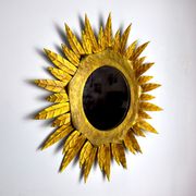 Miroir soleil, gilded metal with gold leaf, Italy, 1960