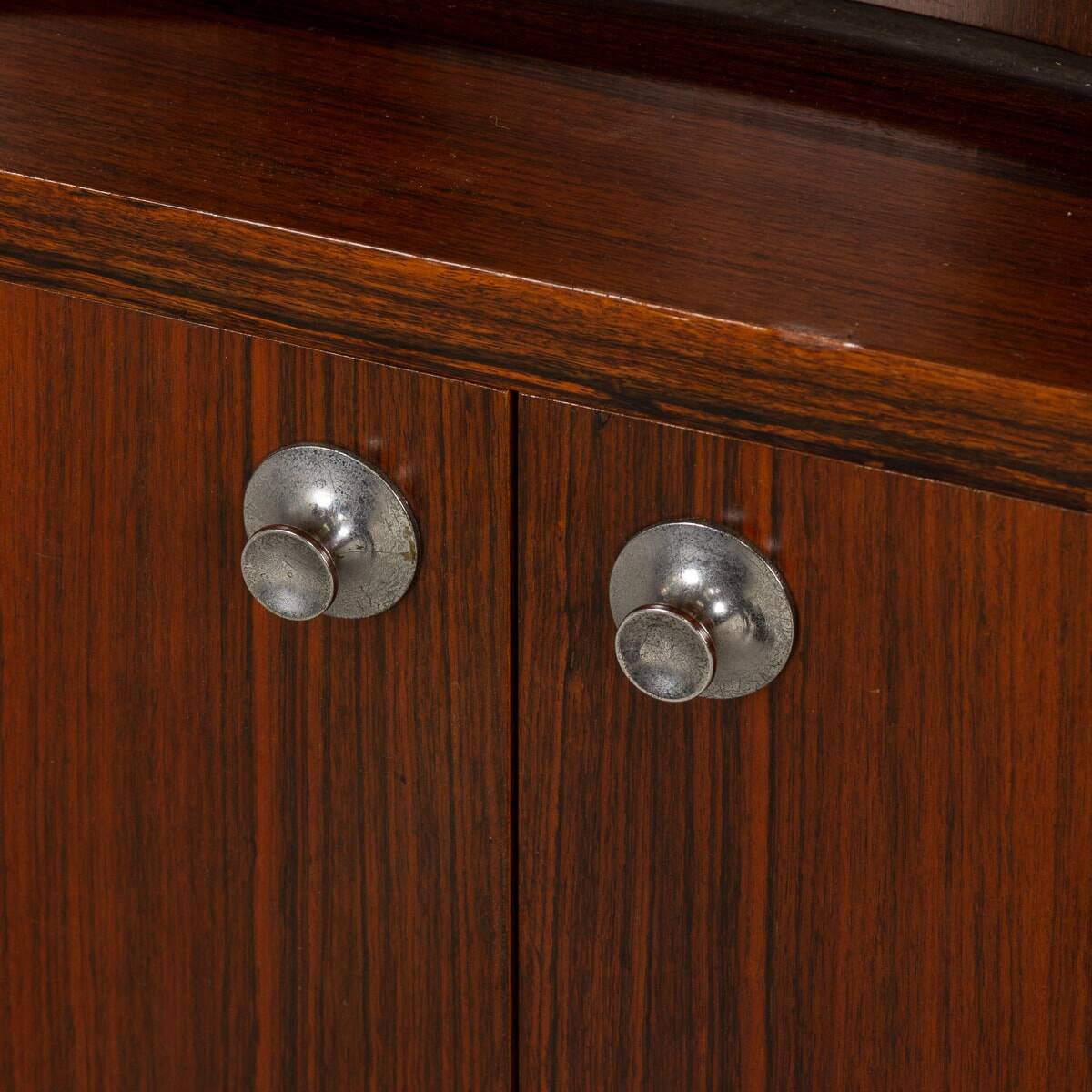 20thC ITALIAN STANDING DRY BAR IN HARDWOOD & CREAM LAMINATE c.1970