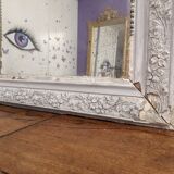 Miroir XIXème gris shabby 77 x 53 cm