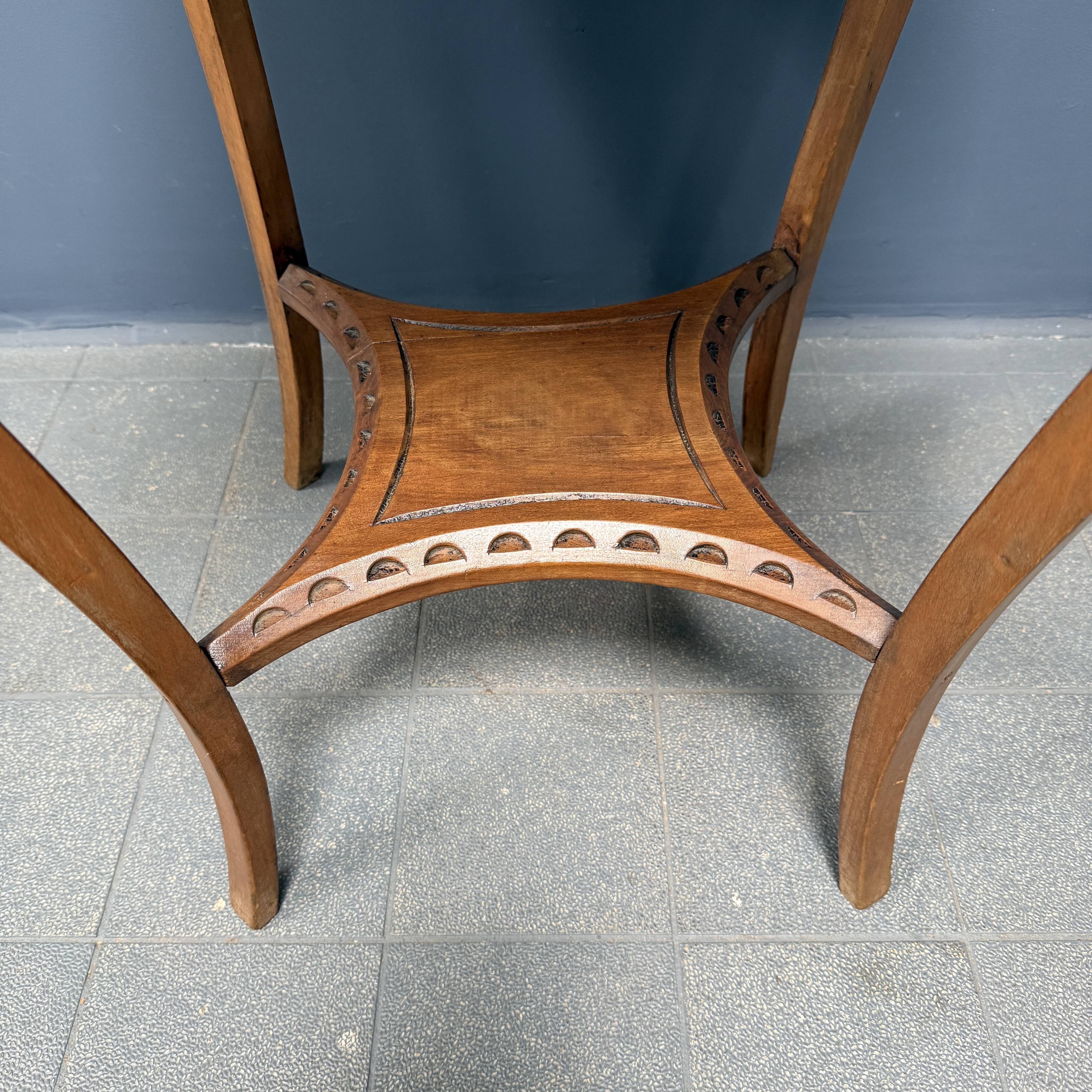 Graceful antique carved wooden side table