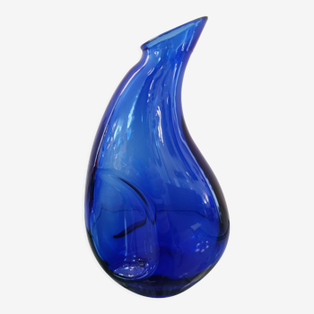 Vintage blue glass decanter