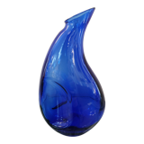 Carafe en verre bleu vintage