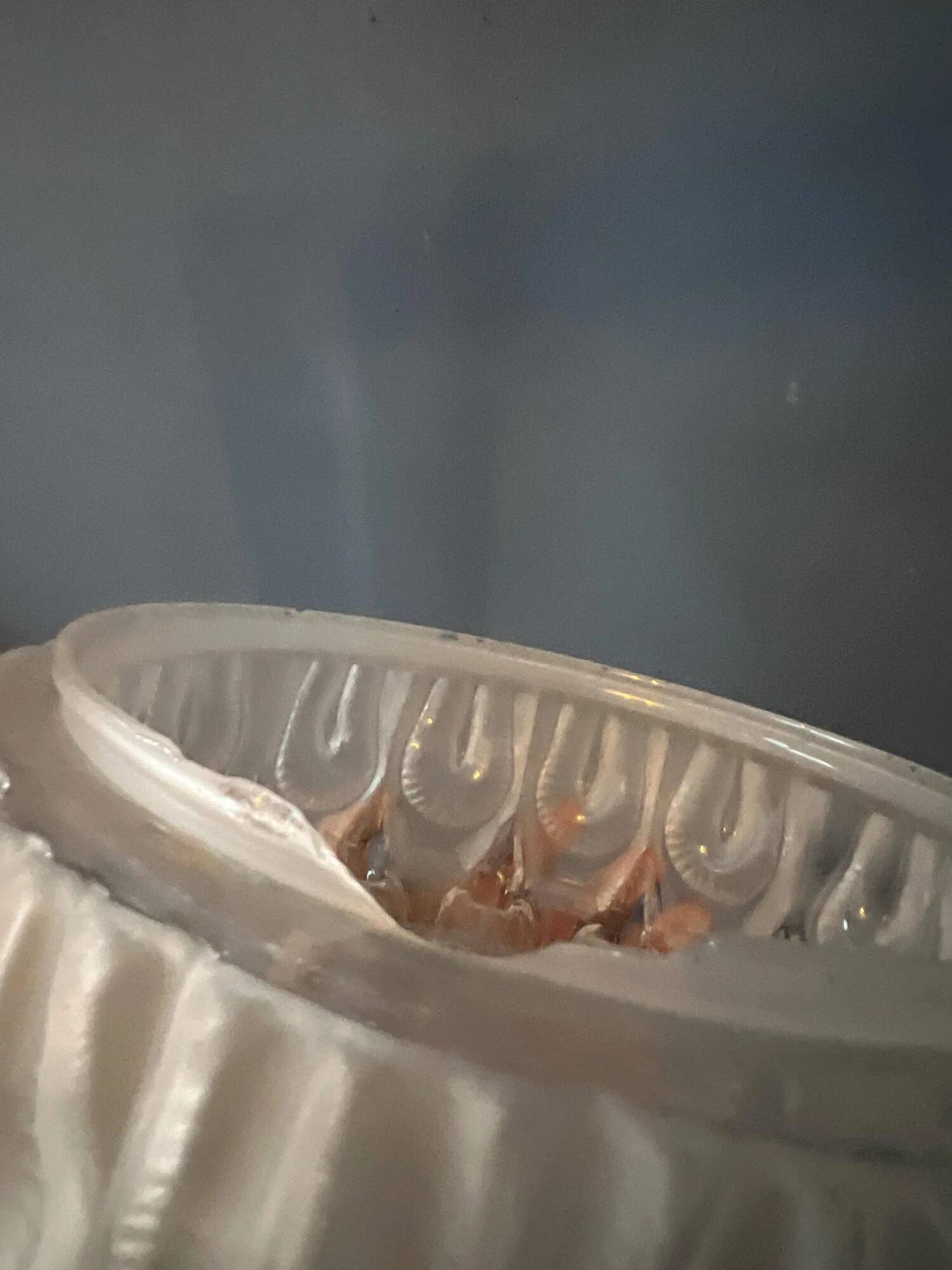 Vintage mid-century decorative thick glass ceiling lamp