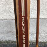 Vintage skis with poles