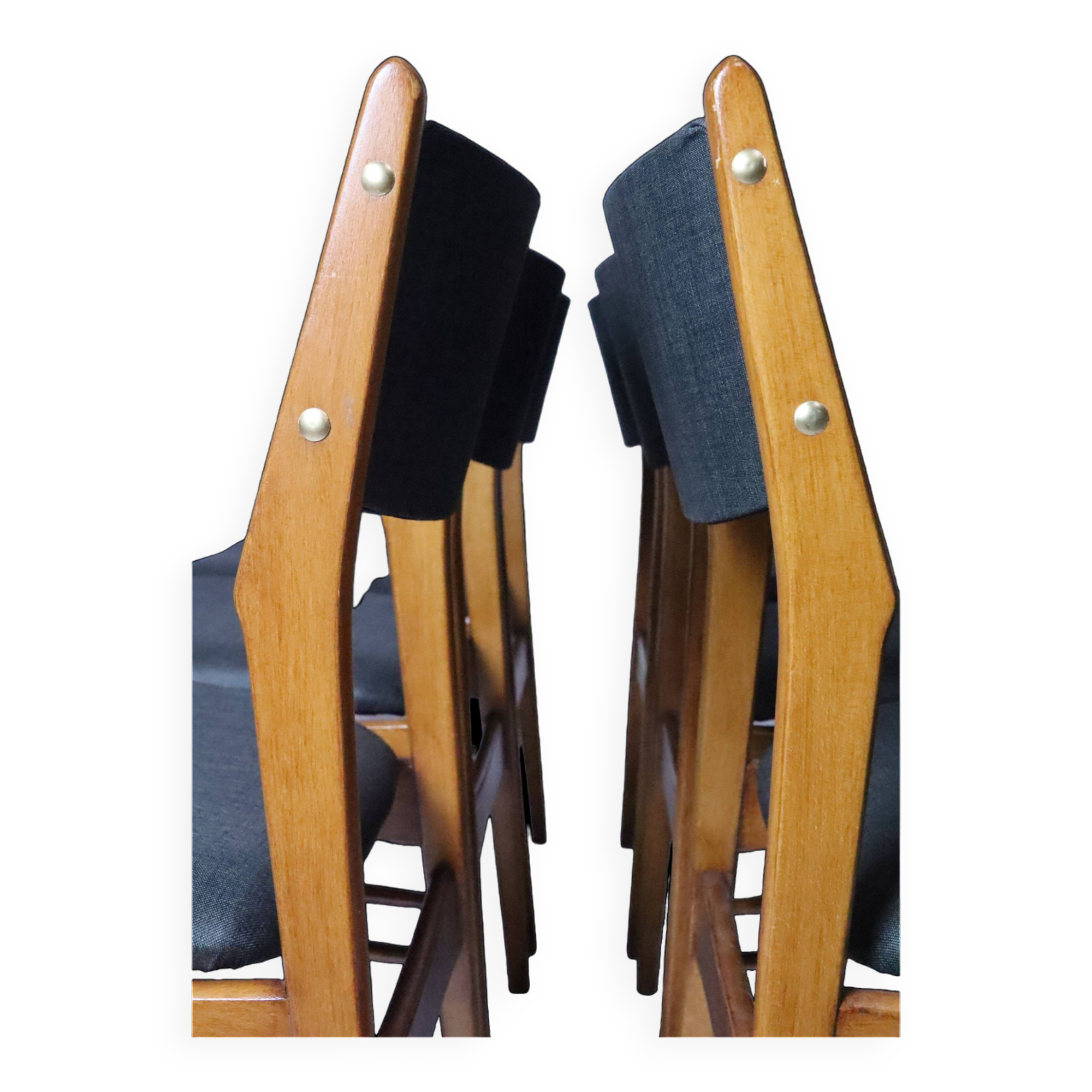 Lot de 6 chaises scandinaves pour salle à manger, tissu gris acier, facile d'entretien