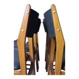 Lot de 6 chaises scandinaves pour salle à manger, tissu gris acier, facile d'entretien