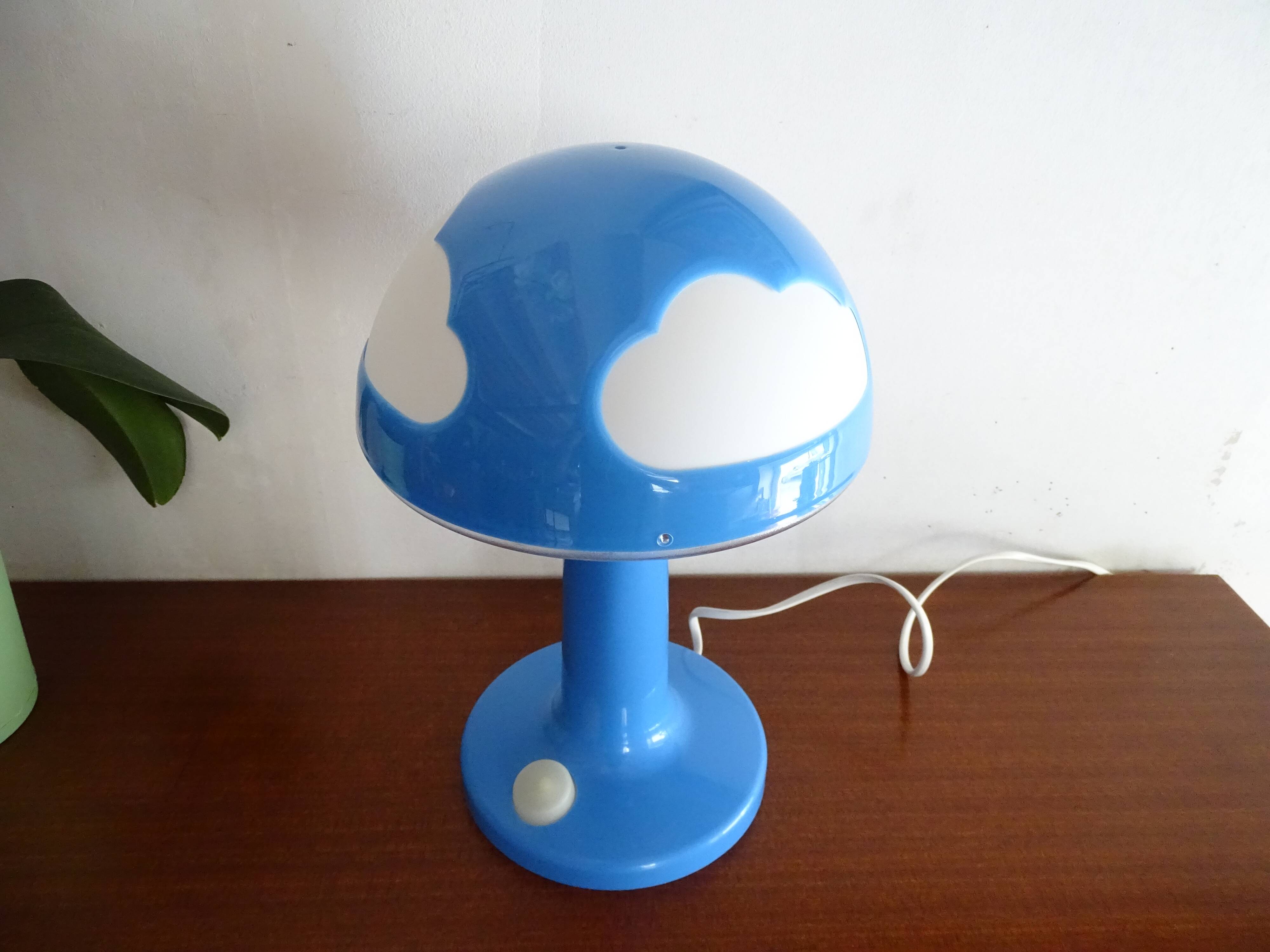 Mushroom lamp cloud IKEA Skojig blue vintage design