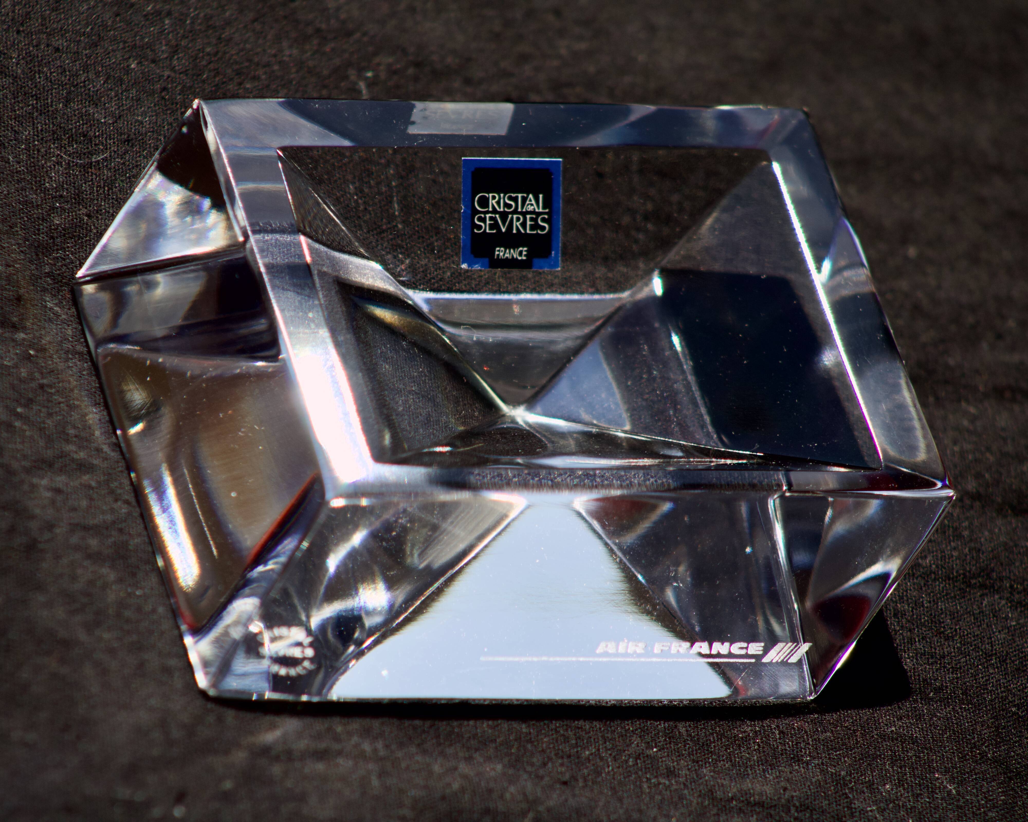 Ancient sevre crystal ashtray Air France 1970