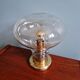 Space Age table lamp in brass and clear glass, 1960-70.