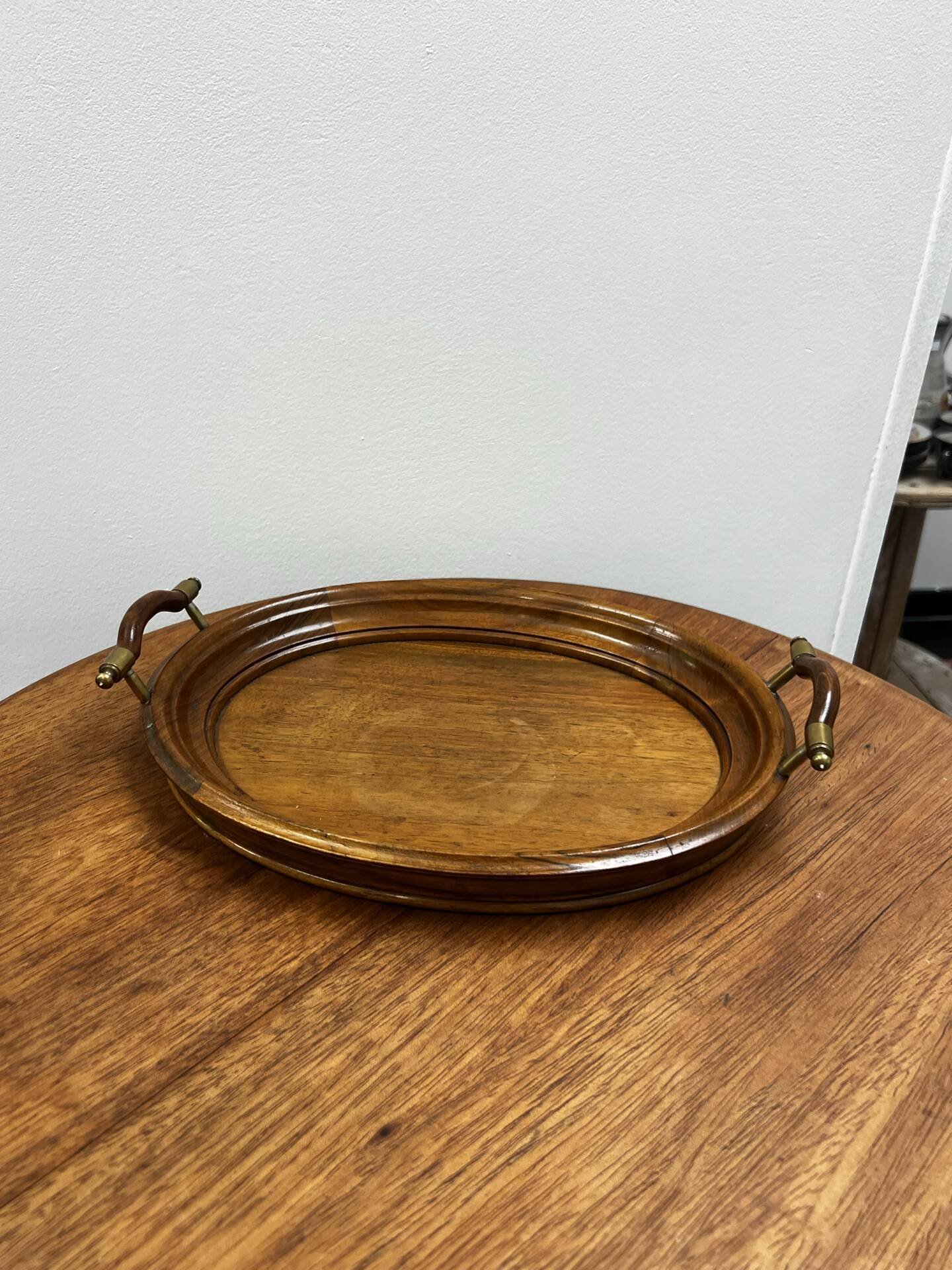 Wood and brass plateau 196